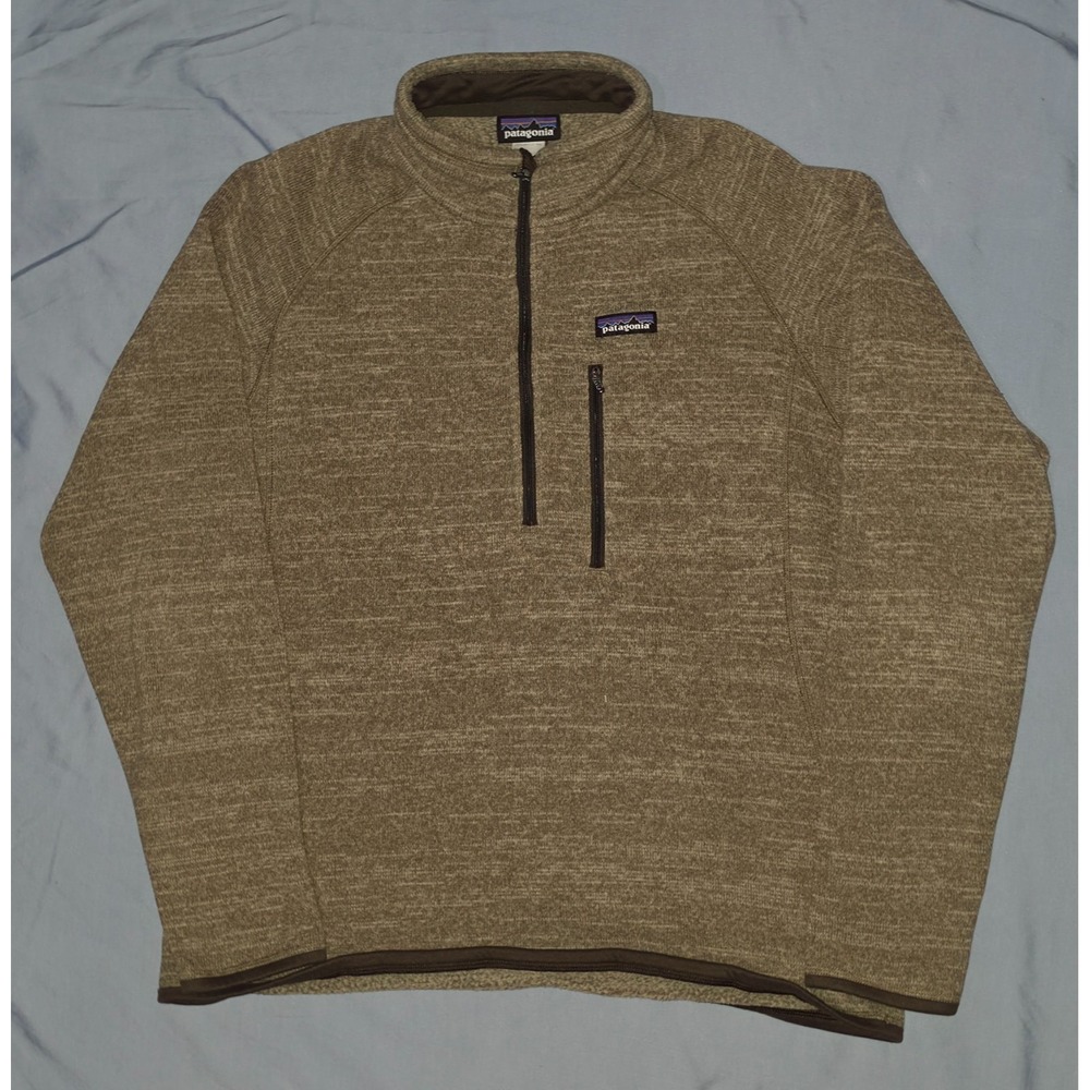 Patagonia‎ Sweater Men Large Brown Better Pullover Quarter Zip Knit Outdoor '14